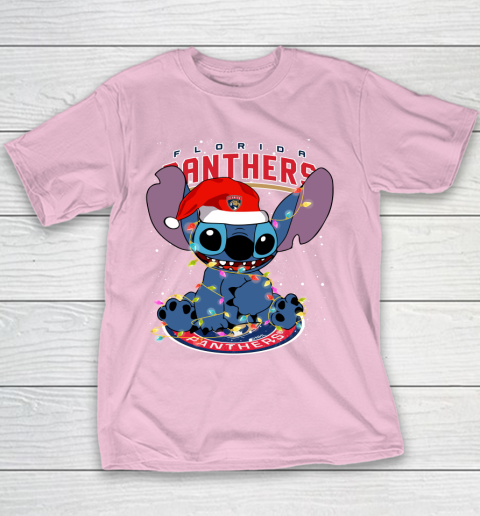 Florida Panthers NHL Hockey noel stitch Christmas Youth T-Shirt 5