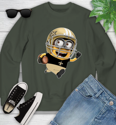NFL New Orleans Saints Minions Disney Football Sports Youth Sweatshirt 10
