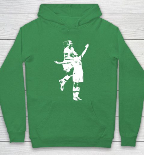 Megan Rapinoe and Alex Morgan Victory Pose  The White Stencil Hoodie 5
