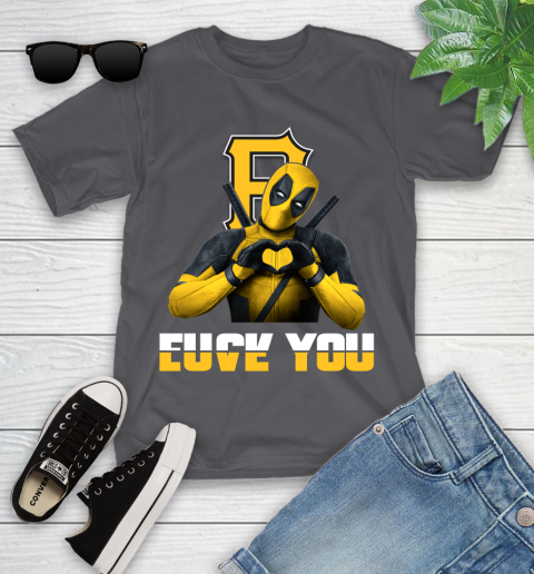 MLB Pittsburgh Pirates Deadpool Love You Fuck You Baseball Sports Youth T-Shirt 21