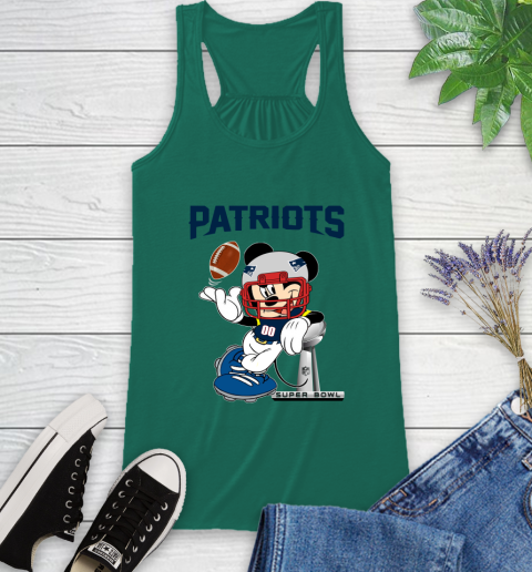 NFL New England Patriots Mickey Mouse Disney Super Bowl Football T Shirt Racerback Tank 7