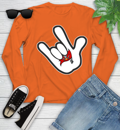 Tampa Bay Buccaneers NFL Football Mickey Rock Hand Disney Youth Long Sleeve 4