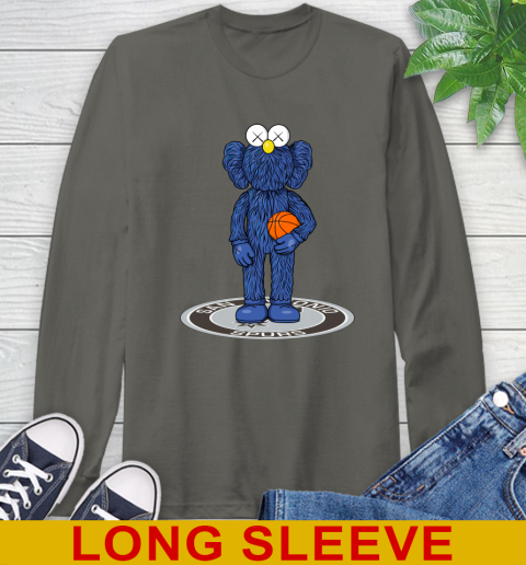 NBA Basketball San Antonio Spurs Kaws Bff Blue Figure Shirt Long Sleeve T-Shirt 8