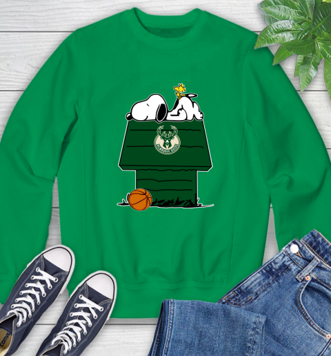 Milwaukee Bucks NBA Basketball Snoopy Woodstock The Peanuts Movie Sweatshirt 6