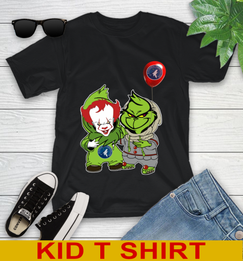 Minnesota Timberwolves Baby Pennywise Grinch Christmas NBA Basketball Youth T-Shirt 2