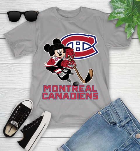 NHL Montreal Canadiens Mickey Mouse Disney Hockey T Shirt Youth T-Shirt 4