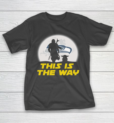 Seattle Seahawks NFL Football Star Wars Yoda And Mandalorian This Is The Way T-Shirt