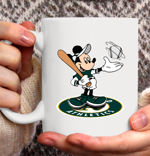 MLB Baseball Oakland Athletics Cheerful Mickey Disney Shirt Ceramic Mug 15oz 2