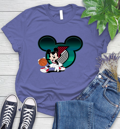 NBA Portland Trail Blazers Mickey Mouse Disney Basketball Women's T-Shirt 11