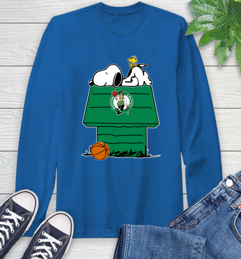 Boston Celtics NBA Basketball Snoopy Woodstock The Peanuts Movie Long Sleeve T-Shirt 9