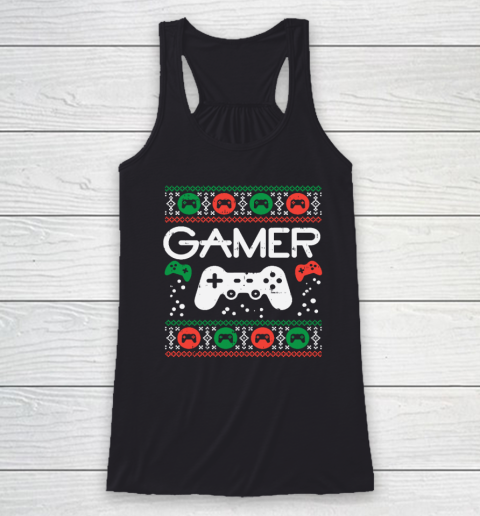 Gamer Ugly Christmas Sweater Retro Video Game Xmas Racerback Tank