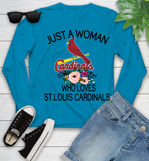 MLB Just A Woman Who Loves St.Louis Cardinals Baseball Sports Youth Long Sleeve 5