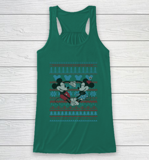 Disney Mickey And Minnie Mouse Christmas Ugly Sweater Style Racerback Tank 5