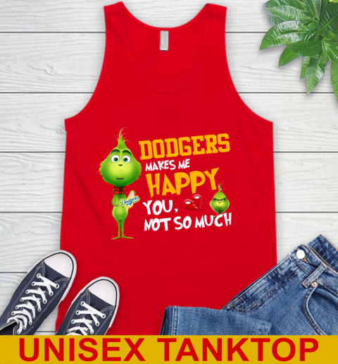 MLB Los Angeles Dodgers Makes Me Happy You Not So Much Grinch Baseball Sports Tank Top 5