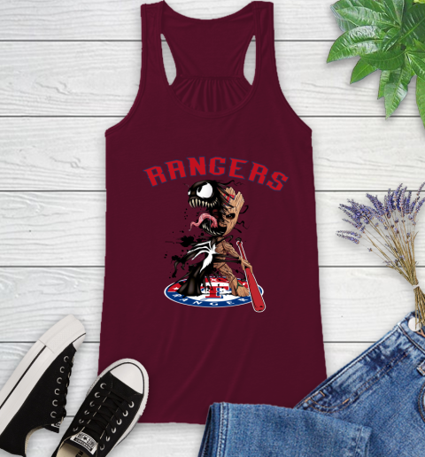 MLB Texas Rangers Baseball Venom Groot Guardians Of The Galaxy Racerback Tank 3