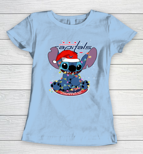 Washington Capitals NHL Hockey noel stitch Christmas Women's T-Shirt 4