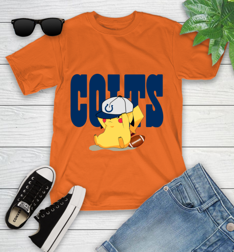 NFL Pikachu Football Sports Indianapolis Colts Youth T-Shirt 7