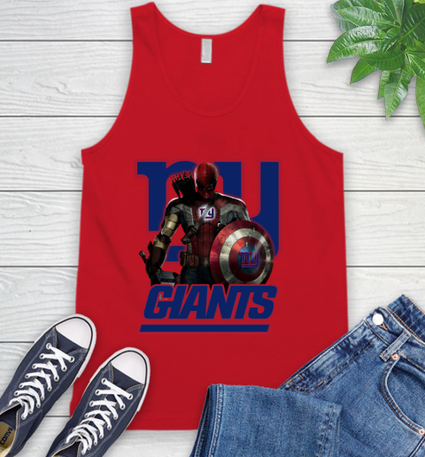 NFL Captain America Thor Spider Man Hawkeye Avengers Endgame Football New York Giants Tank Top 6