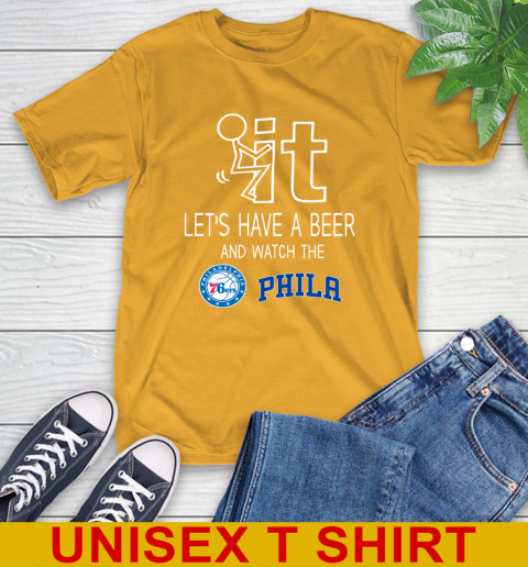 Philadelphia 76ers Basketball NBA Let's Have A Beer And Watch Your Team Sports T-Shirt 2