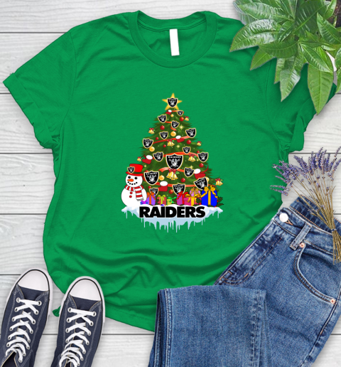 Oakland Raiders Merry Christmas NFL Football Sports Women's T-Shirt 6
