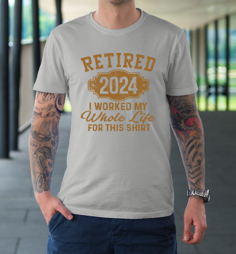 Officially Retired 2024 T Shirt Funny Retirement Him Gifts for Grandad Dad  Mens