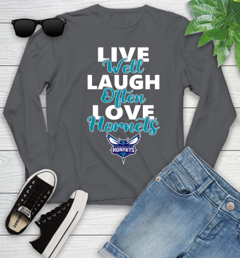 NBA Basketball Charlotte Hornets Live Well Laugh Often Love Shirt Youth Long Sleeve 8