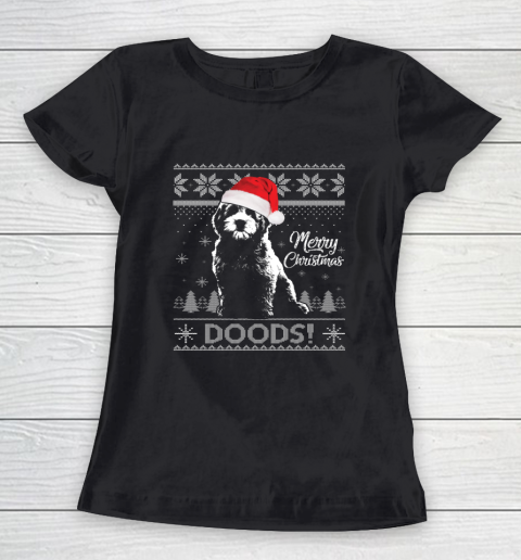 Merry Christmas Goldendoodle Santa Ugly Sweater Xmas Gift Women's T-Shirt