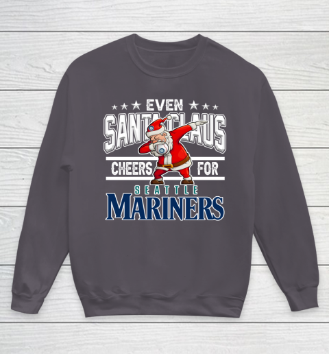 EveSeattle Mariners Even Santa Claus Cheers For Christmas MLB Youth Sweatshirt 5