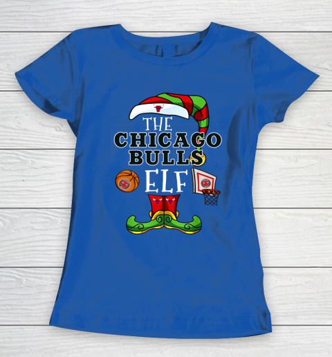 Chicago Bulls Christmas ELF Funny NBA Women's T-Shirt 8