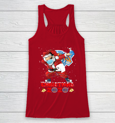 New York Knicks Funny Santa Claus Dabbing Christmas 2020 NBA Racerback Tank 4