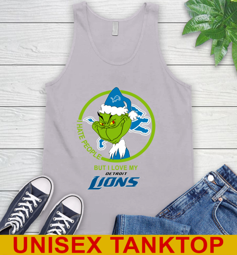 Detroit Lions NFL Christmas Grinch I Hate People But I Love My Favorite Football Team Tank Top 4