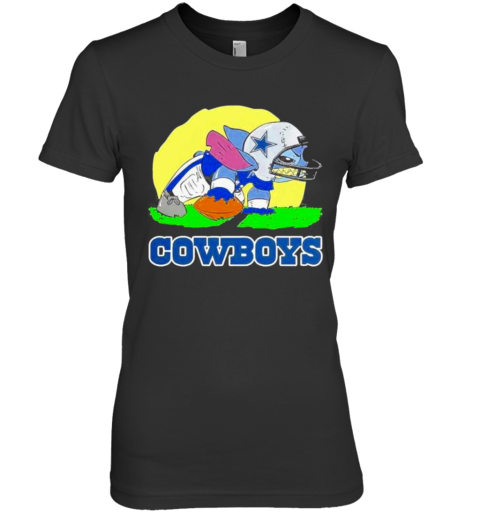 Dallas Cowboys Stitch Ready For The Football Battle Nfl Premium Women's T-Shirt