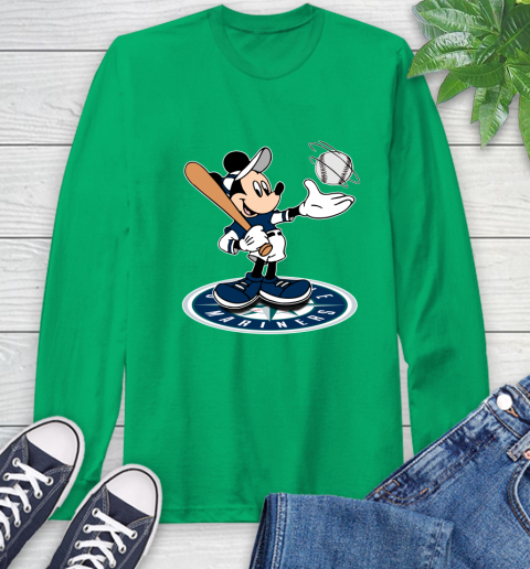 MLB Baseball Seattle Mariners Cheerful Mickey Disney Shirt Long Sleeve T-Shirt 8