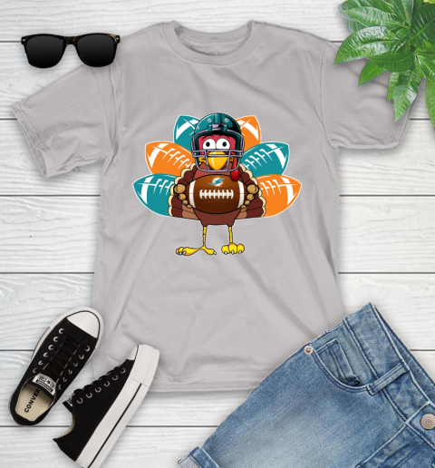 Miami Dolphins Turkey Thanksgiving Day Youth T-Shirt 12