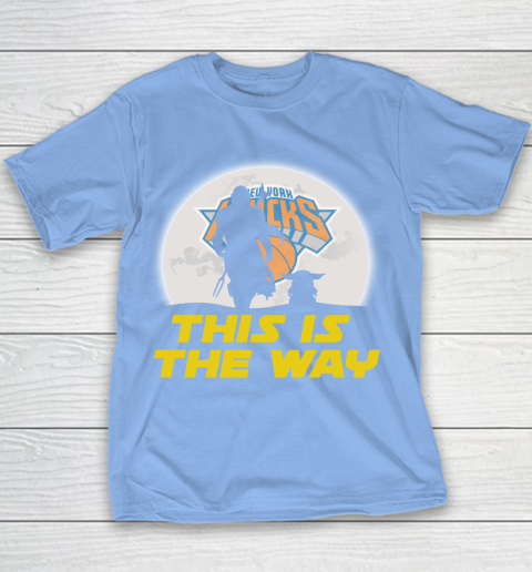 New York Knicks NBA Basketball Star Wars Yoda And Mandalorian This Is The Way Youth T-Shirt 8