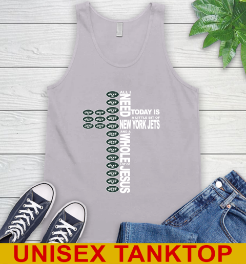 NFL All I Need Today Is A Little Bit Of New York Jets Cross Shirt Tank Top 3