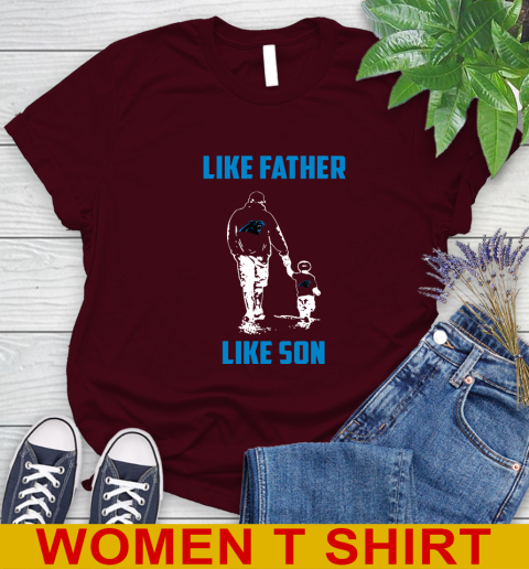 Carolina Panthers NFL Football Like Father Like Son Sports Women's T-Shirt 6