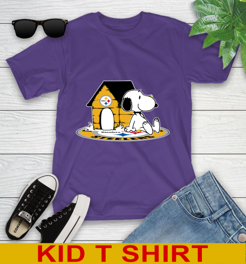 NFL Football Pittsburgh Steelers Snoopy The Peanuts Movie Shirt Youth T-Shirt 4