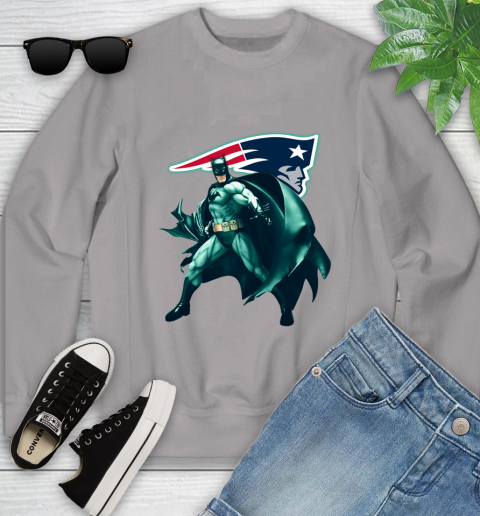 NFL Batman Football Sports New England Patriots Youth Sweatshirt