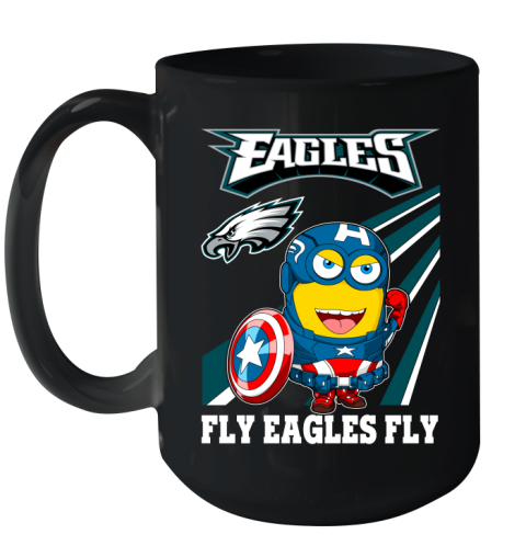 NFL Football Philadelphia Eagles Captain America Marvel Avengers Minion Shirt Ceramic Mug 15oz