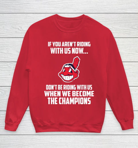 MLB Cleveland Indians Baseball We Become The Champions Youth Sweatshirt 7