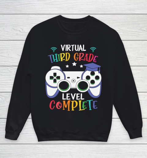 Back To School Shirt Virtual third Grade level complete Youth Sweatshirt