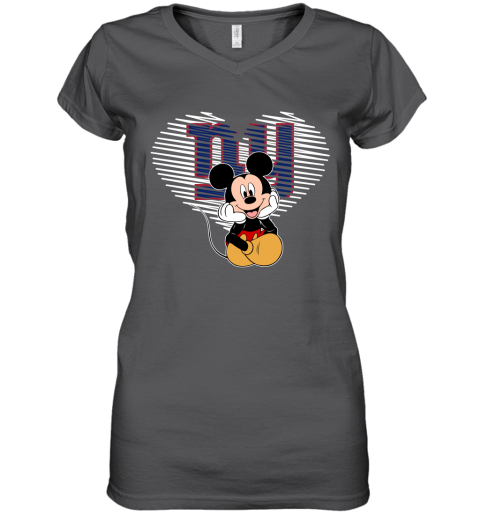 NFL New York Giants The Heart Mickey Mouse Disney Football T Shirt 0nLMTW2I8nq women v neck t shirt 39 95 151514 front charcoal