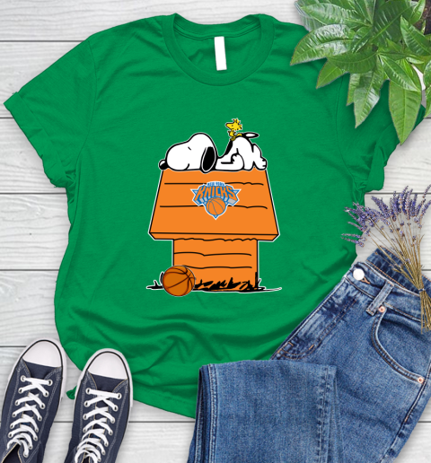 New York Knicks NBA Basketball Snoopy Woodstock The Peanuts Movie Women's T-Shirt 6