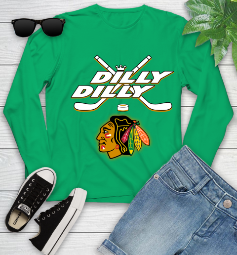 NHL Chicago Blackhawks Dilly Dilly Hockey Sports Youth Long Sleeve 6
