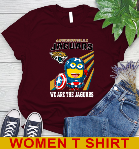 NFL Football Jacksonville Jaguars Captain America Marvel Avengers Minion Shirt Women's T-Shirt 6