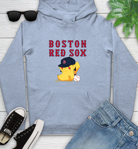 MLB Pikachu Baseball Sports Boston Red Sox Youth Hoodie 10