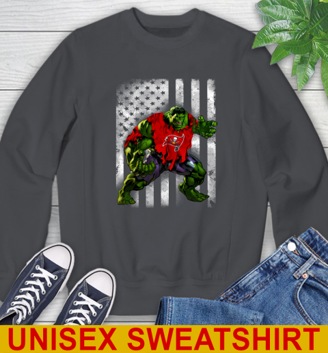 Tampa Bay Buccaneers Hulk Marvel Avengers NFL Football American Flag Sweatshirt 7