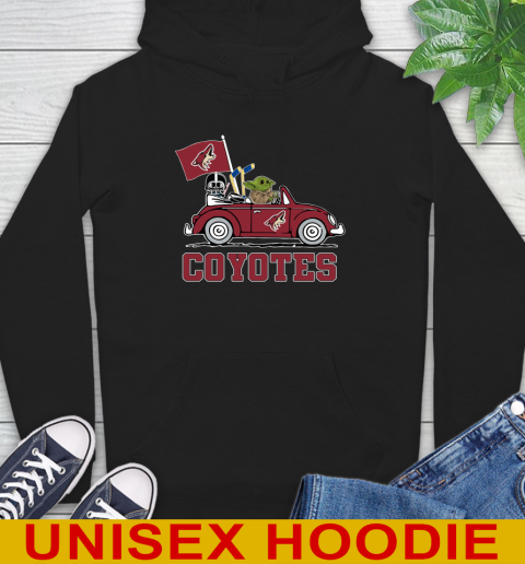 NHL Hockey Arizona Coyotes Darth Vader Baby Yoda Driving Star Wars Shirt Hoodie 2