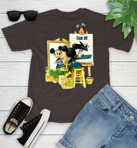 NHL Hockey San Jose Sharks Mickey Drawing Shirt 99